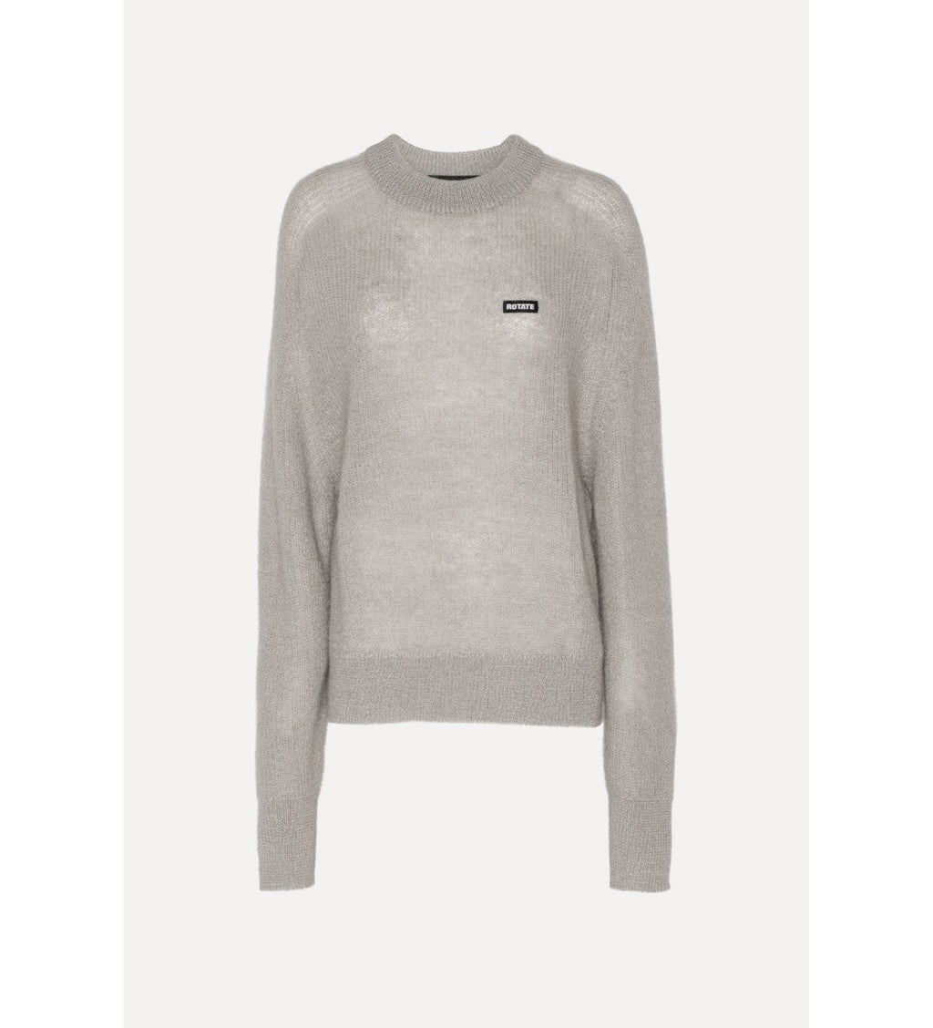 Light Knit logo sweater gris