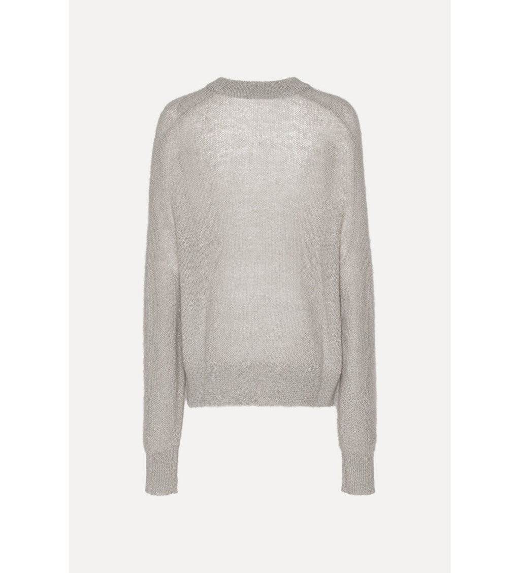Light Knit logo sweater gris
