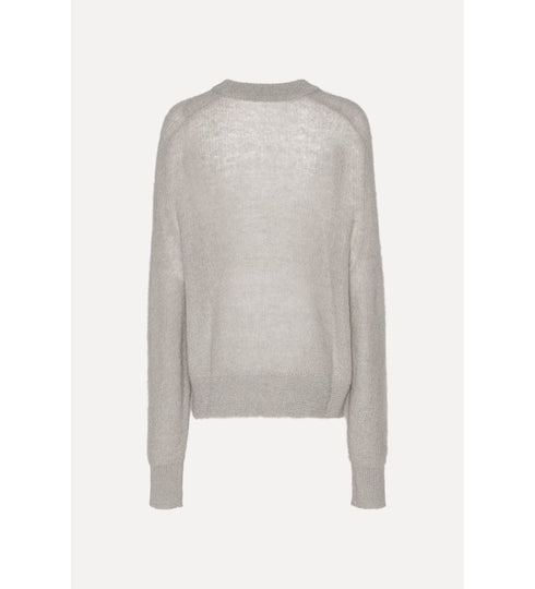 Light Knit logo sweater gris