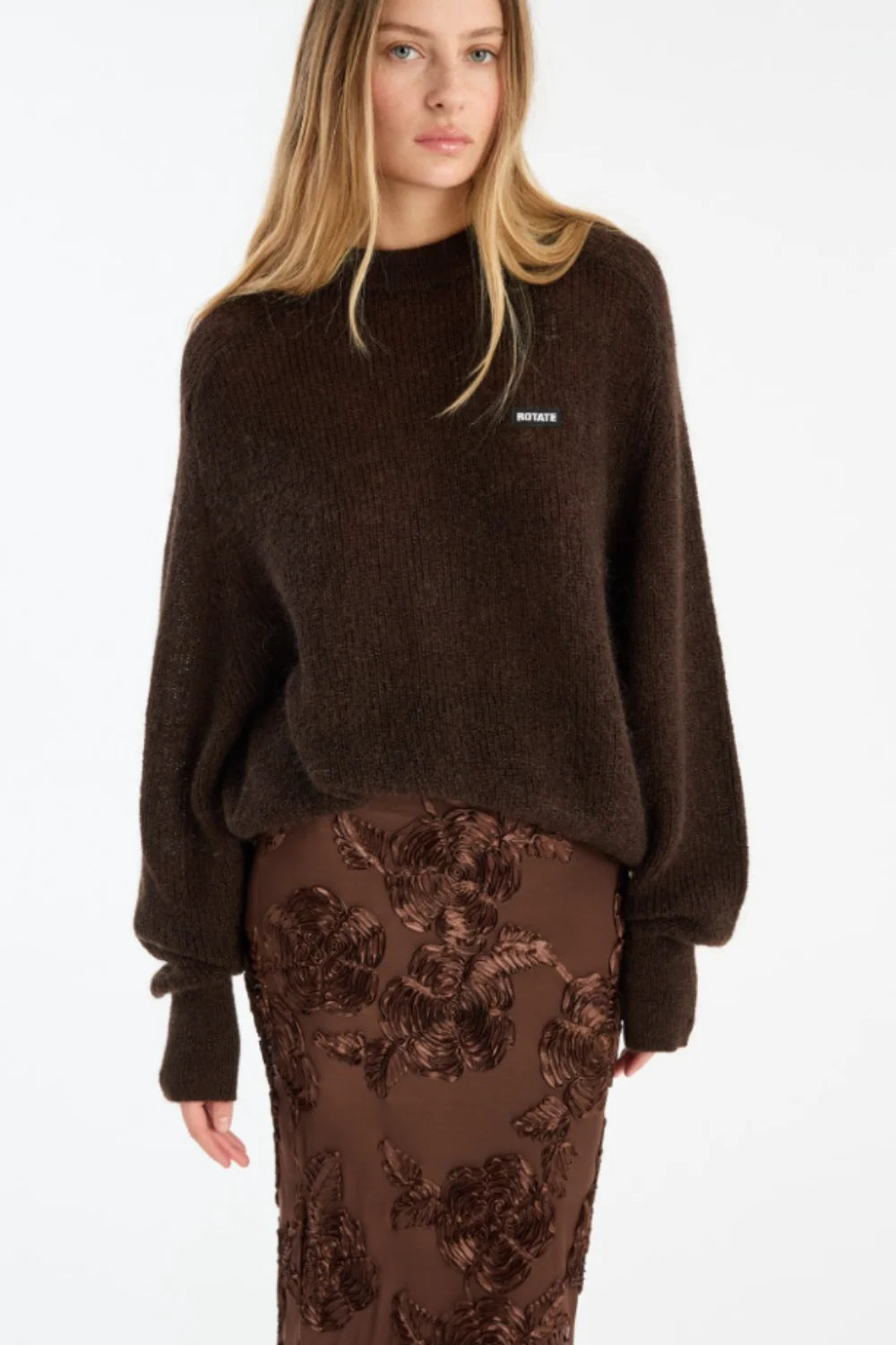 Light Knit logo sweater chocolate