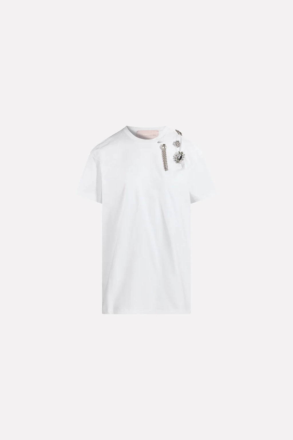 Camiseta cut out con strass