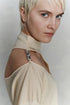 Jersey punto abertura beige