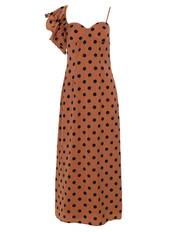 Rosalinda Vestido — Tejido Fluido Midi Estampado Floral | Mioh
