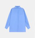 Natacha Camisa Popeline Azul — Popelín Manga Larga Cuello Camisero | IRO Paris
