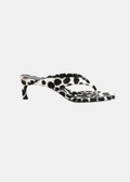 Kitten Heel Fur Mule Estampado Dálmata — Sandalia Thong Pelo Potro | Rotate