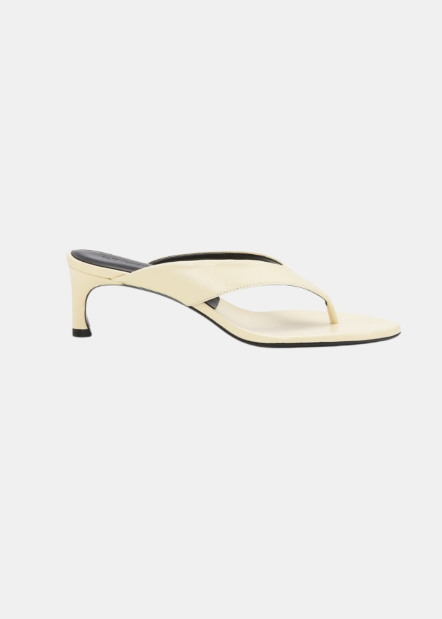 Kitten Heel Leather Mule Crudo — Sandalia Thong de Piel | Rotate