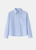 Camisa Popelín Corta Celeste — Algodón Cuello Clásico Manga Corta | Tomates Fritos