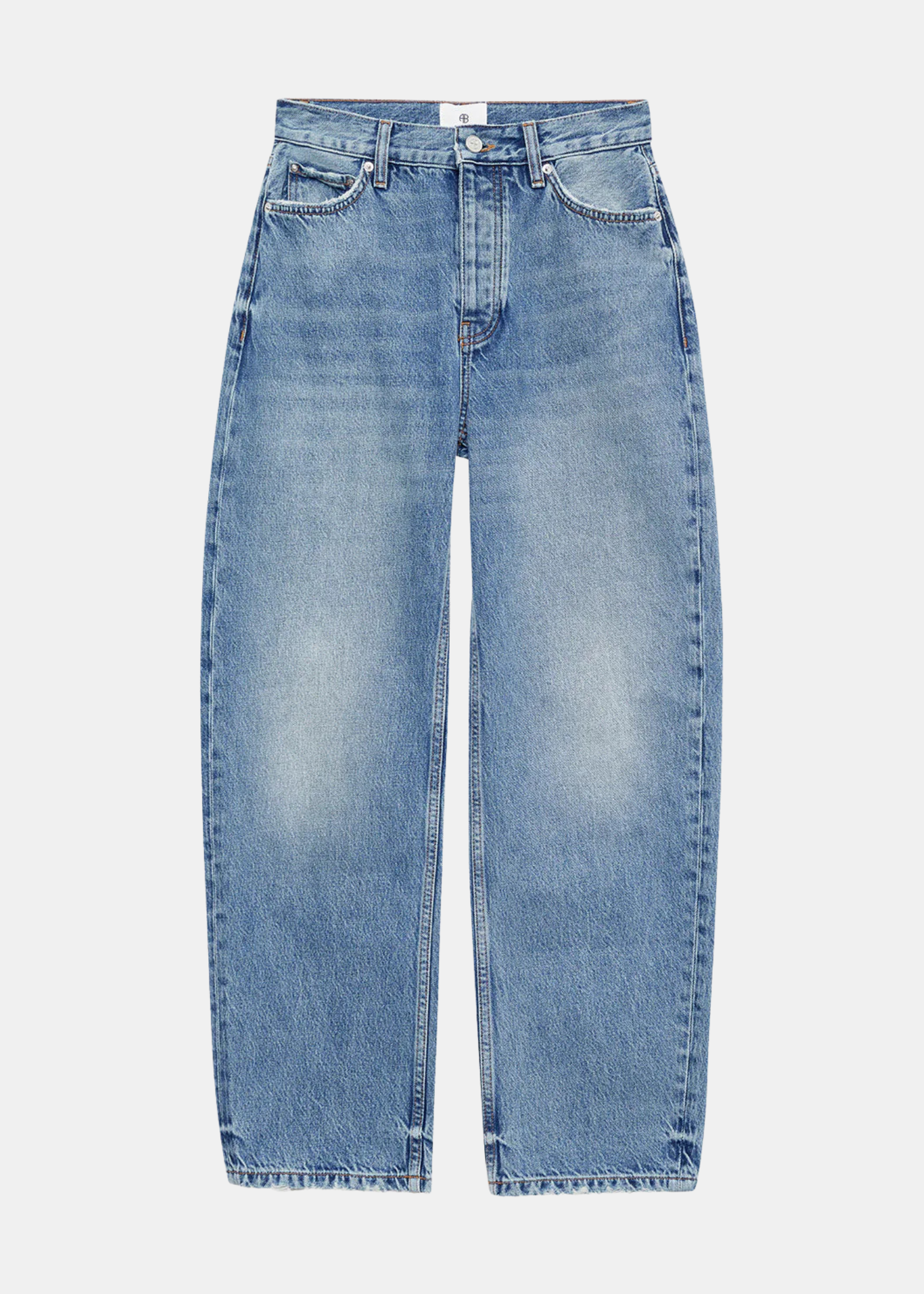 Fritz Jeans Azul — Tiro Alto Línea Balón con Botones | Anine Bing