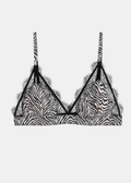 Love Lace Sujetador Triángulo Cebra — Elástico con Puntilla Negra | Love Stories