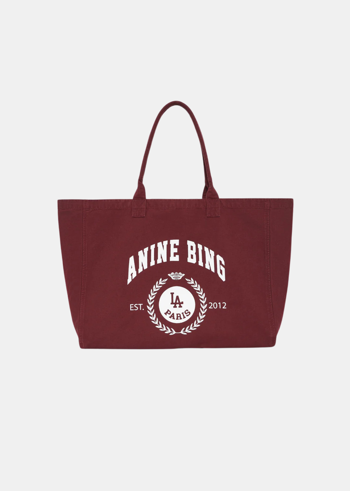 Leo Bolso Tote Denim Burdeos — Logo Anine Bing