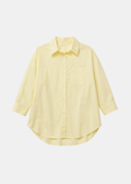 Camisa Popelín Amarilla Manga al Codo — Cuello Camisero Bolsillo Delantero | Tomates Fritos