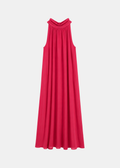 Vestido gasa halter fresa.