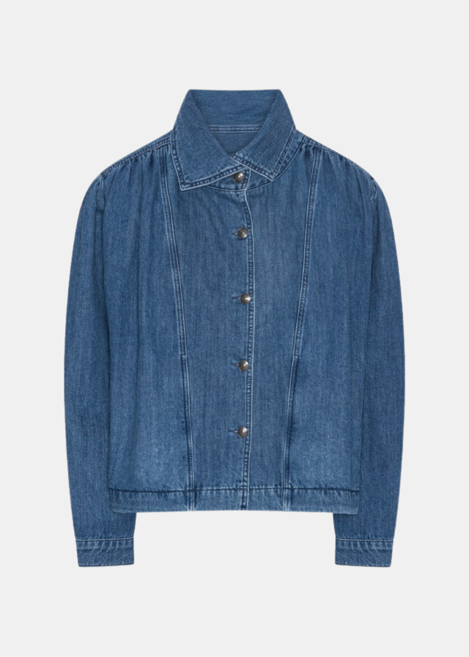 Gathered denim jacket