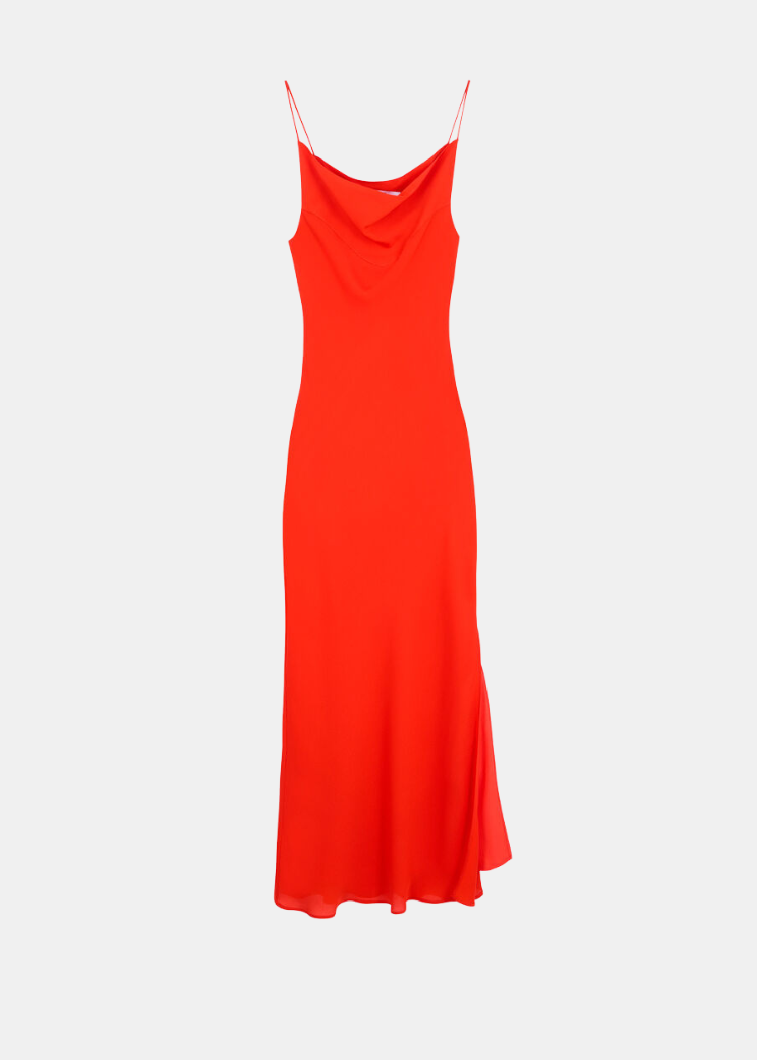 Isabella Vestido Coral — Tejido Fluido Midi Manga Larga | IRO Paris