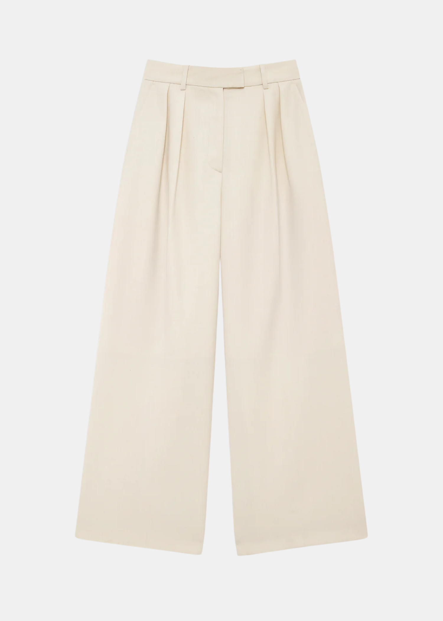 Lou Pantalón Ecru — Denim Tiro Alto Corte Recto 5 Bolsillos |Anine Bing