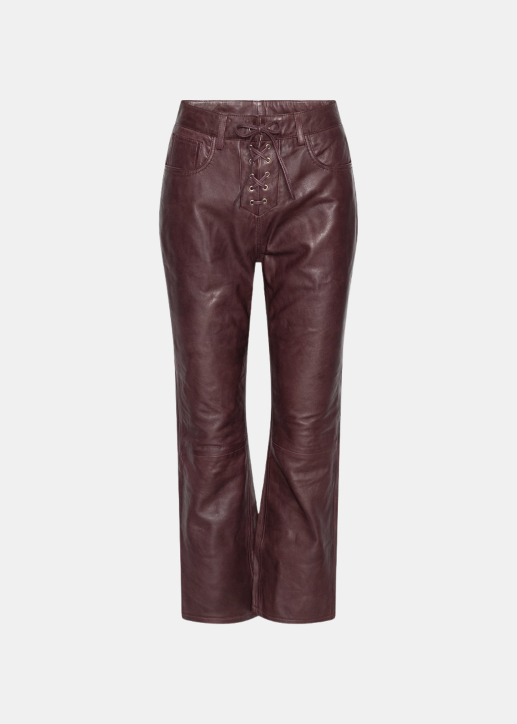 Flared Leather Capri Pants.