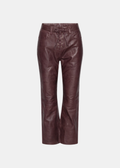 Flared Leather Capri Pants.