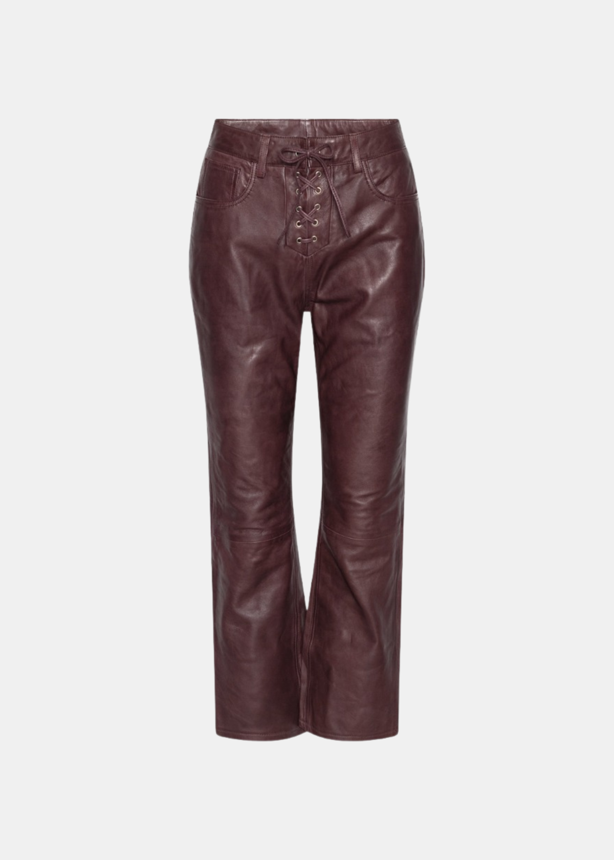 Flared Leather Capri Pants.