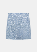 Falda Mini Paillettes Azul — Lentejuelas con Cintura Elástica