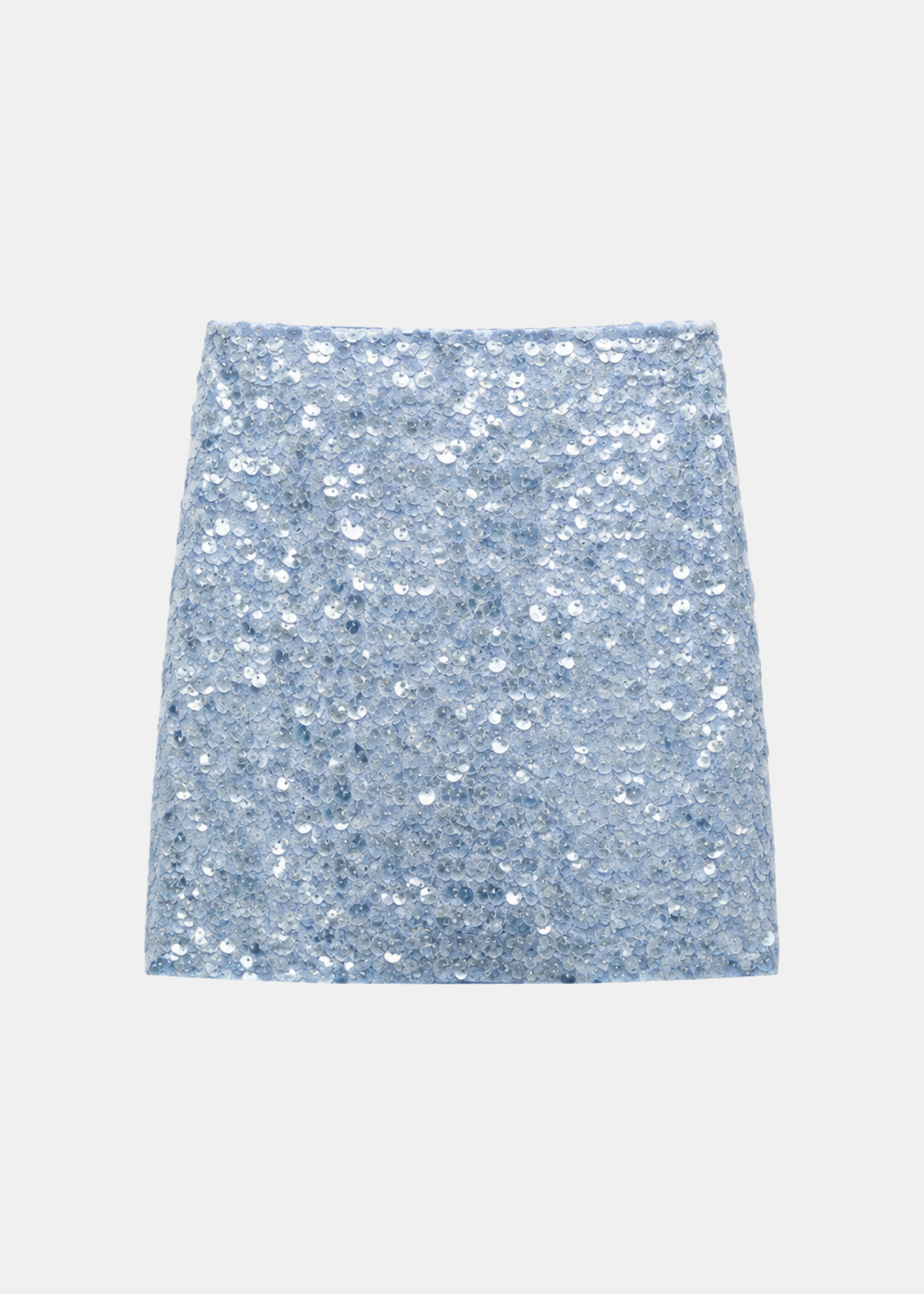 Falda Mini Paillettes Azul — Lentejuelas con Cintura Elástica