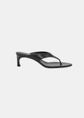 Kitten Heel Leather Mule Negra — Piel Tacón Kitten Mule Destalonada | Rotate