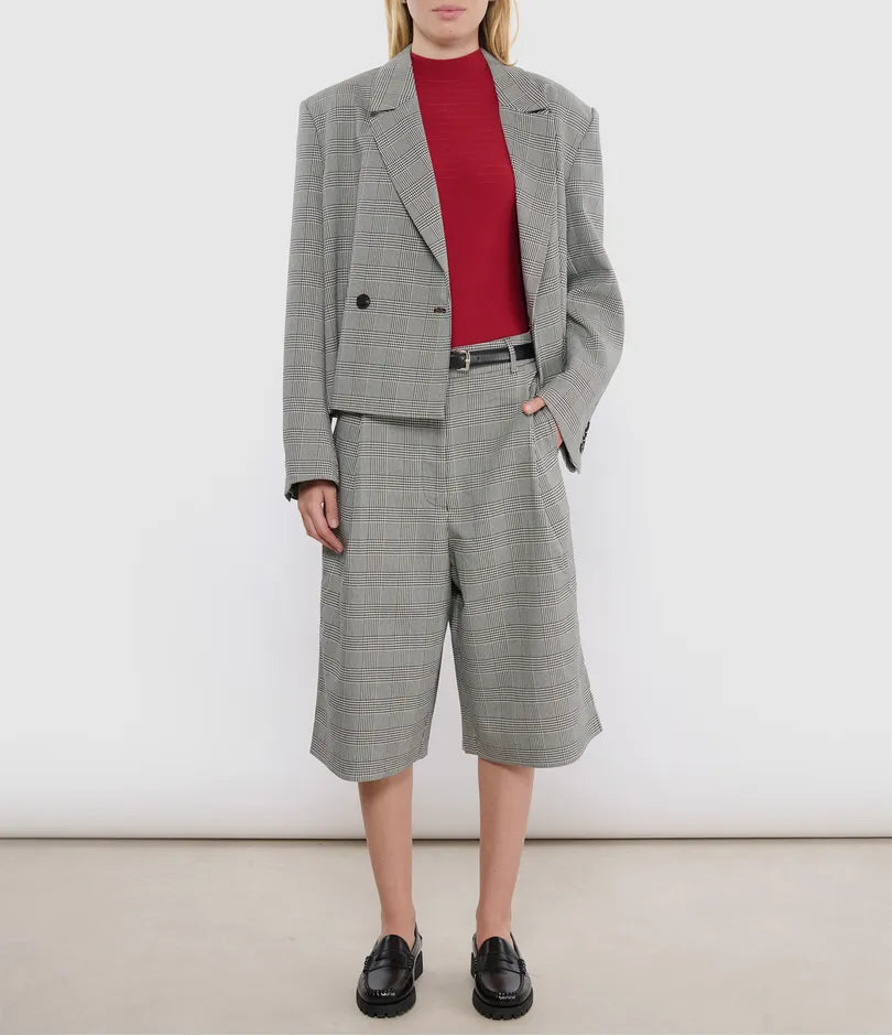 Itzel croped blazer pata de gallo