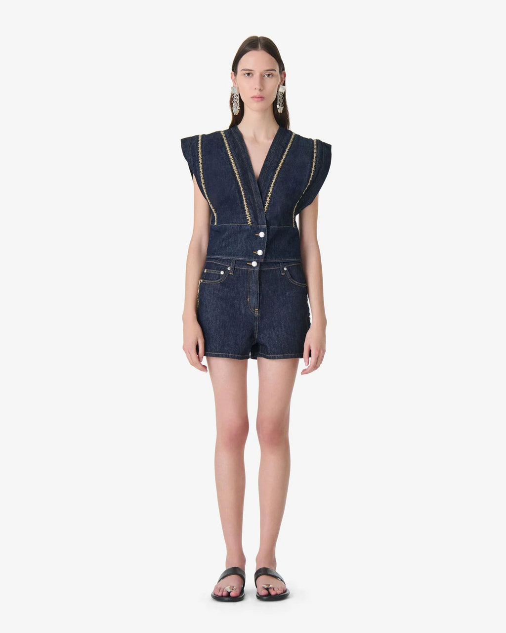 Opali Chaleco Denim Crop | Iro
