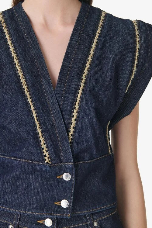 Opali Chaleco Denim Crop | Iro
