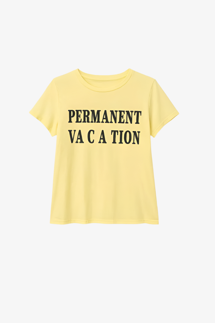 Camiseta  amarilla “vacación”.