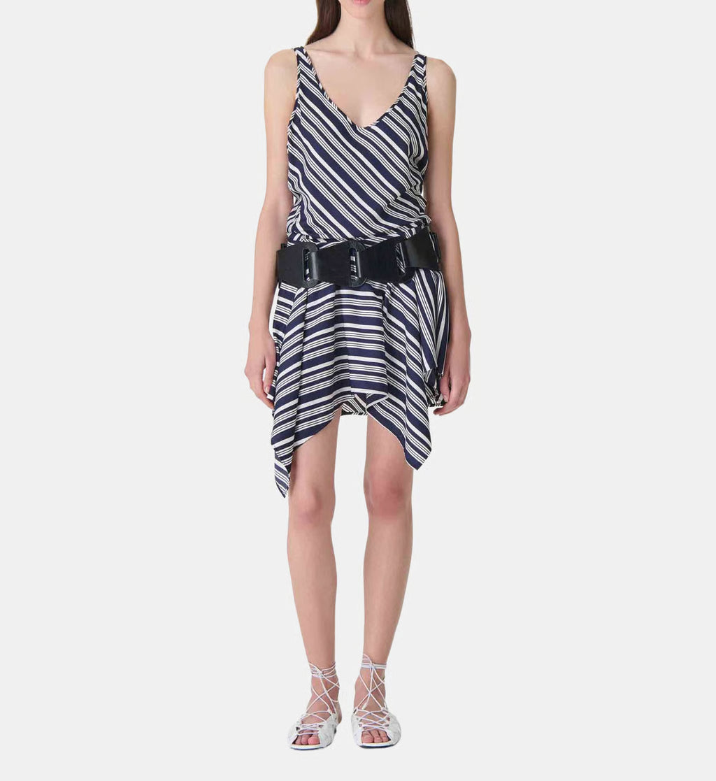 Unya Vestido — Tejido Fluido Midi Estampado Manga Corta | IRO Paris