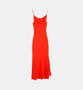 Isabella Vestido Coral — Tejido Fluido Midi Manga Larga | IRO Paris