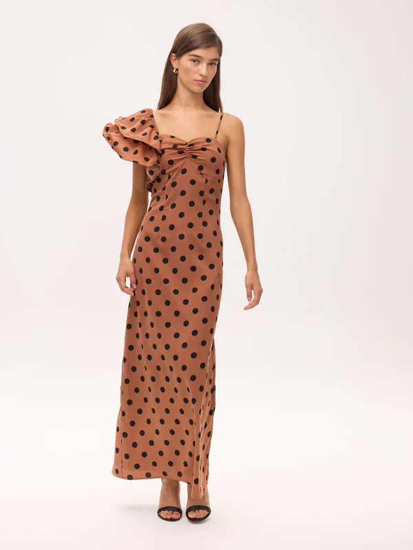 Rosalinda Vestido — Tejido Fluido Midi Estampado Floral | Mioh