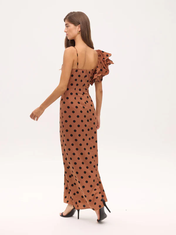 Rosalinda Vestido — Tejido Fluido Midi Estampado Floral | Mioh