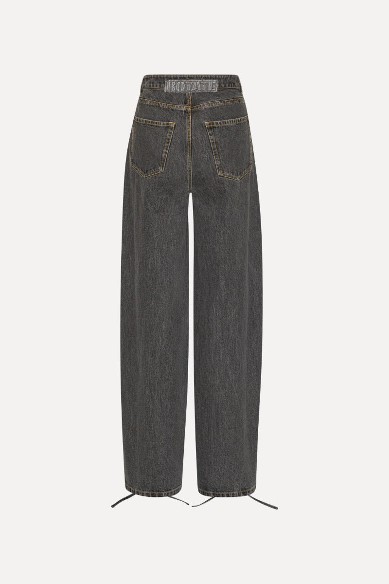 Denim laced leg pants gris