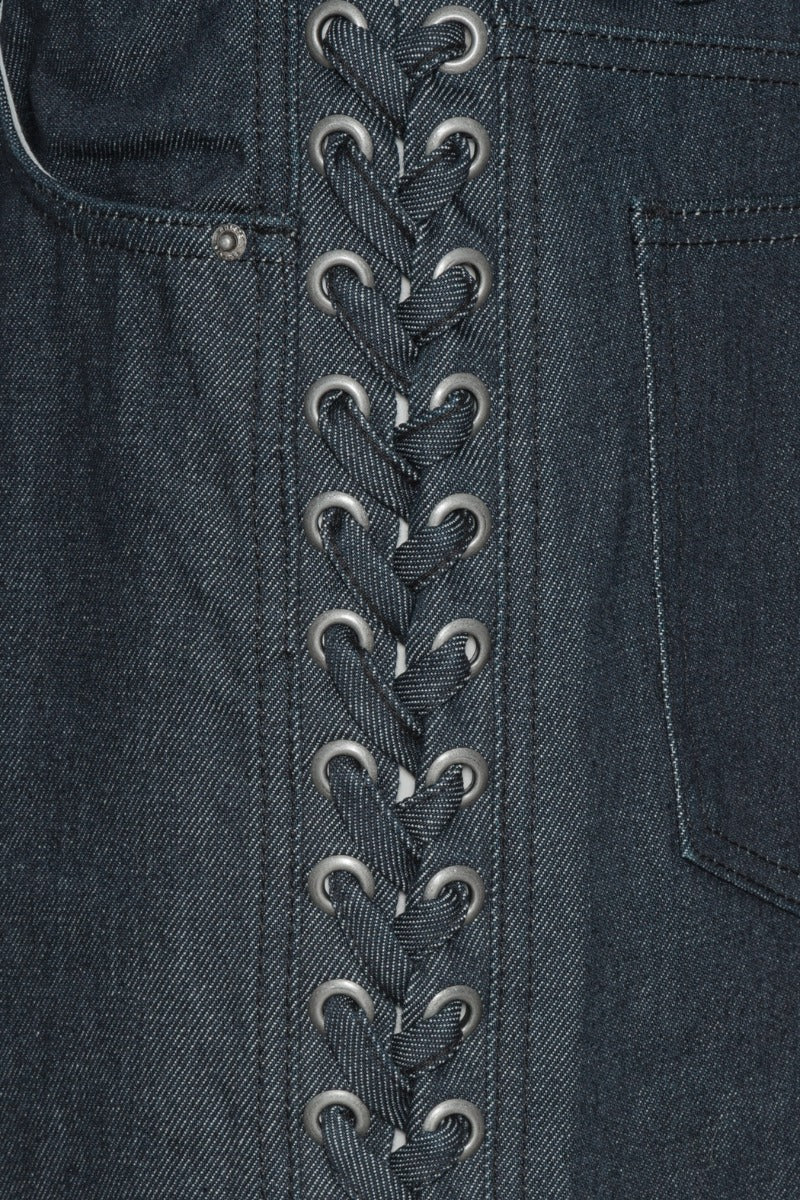 Laced straight jeans azul