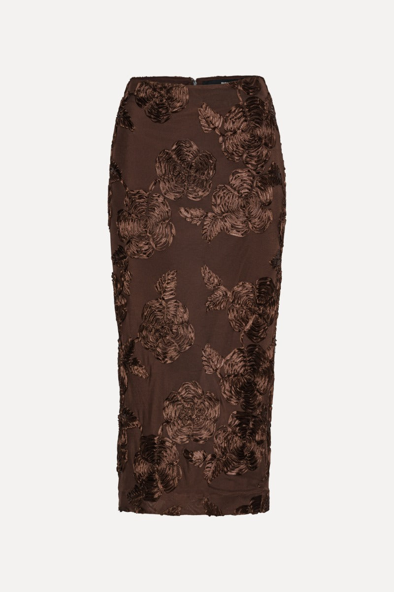 Flower mesh pencil Skirt