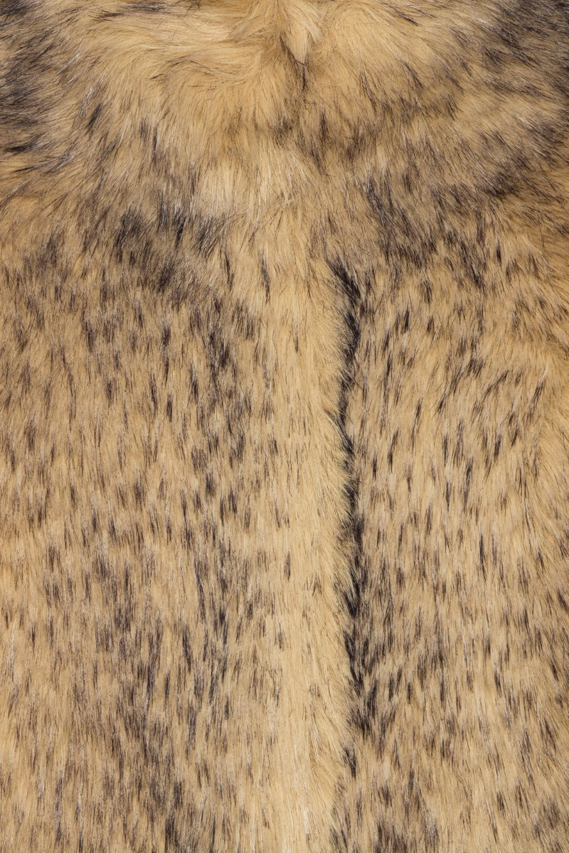 Faux fur crop chaqueta beige