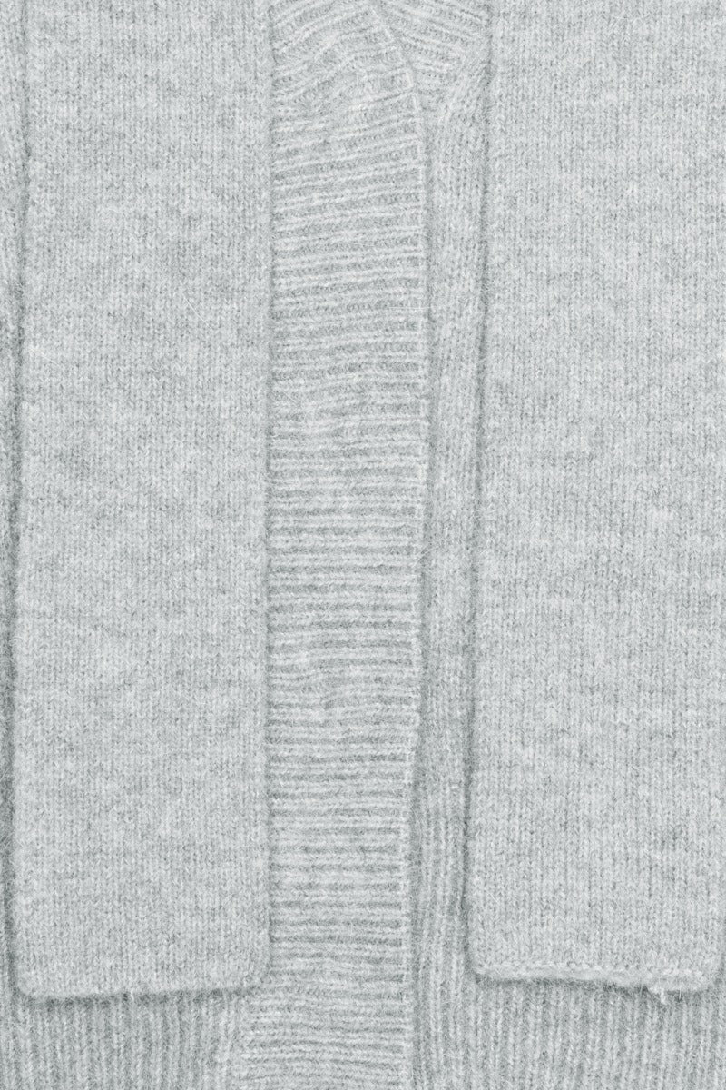 Knit scarf cardigan gris