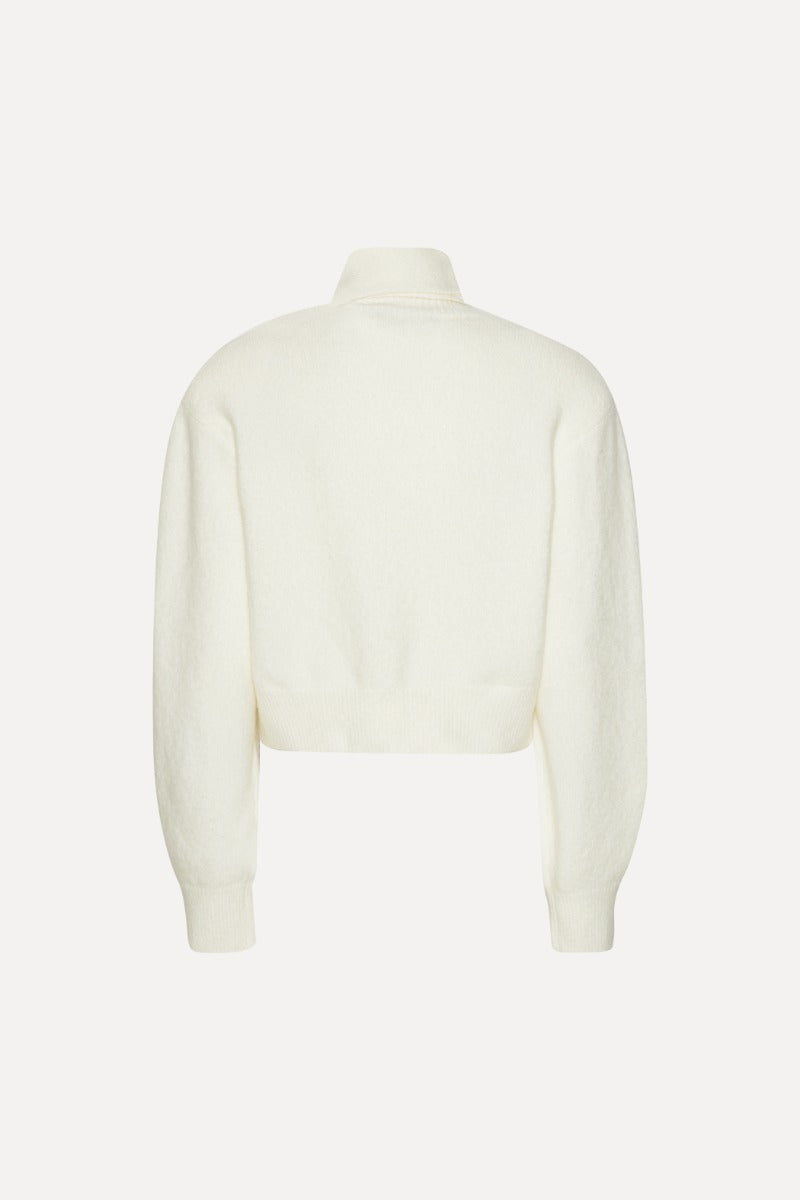 Knit scarf cardigan ecru