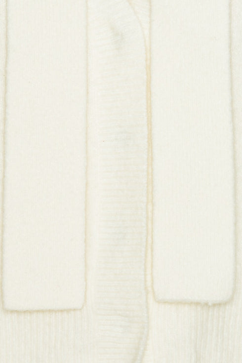 Knit scarf cardigan ecru