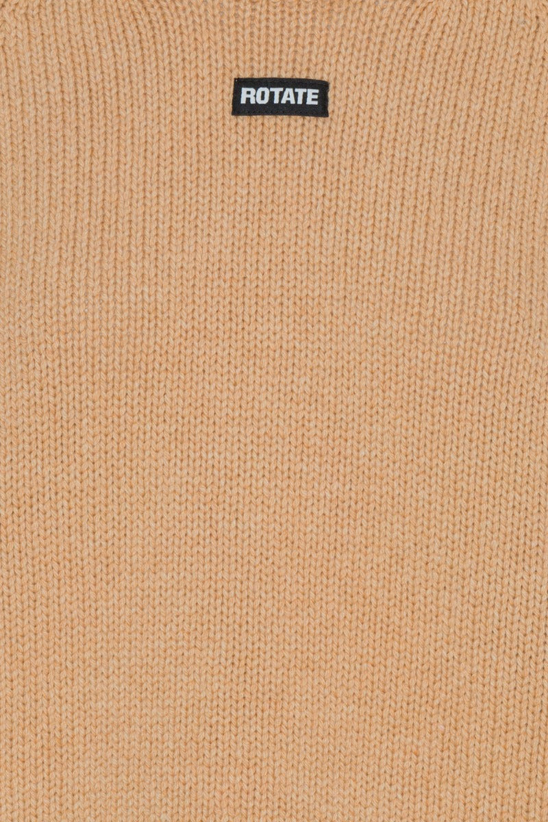 Knit lacing jumper camel