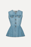 Flared Denim Top