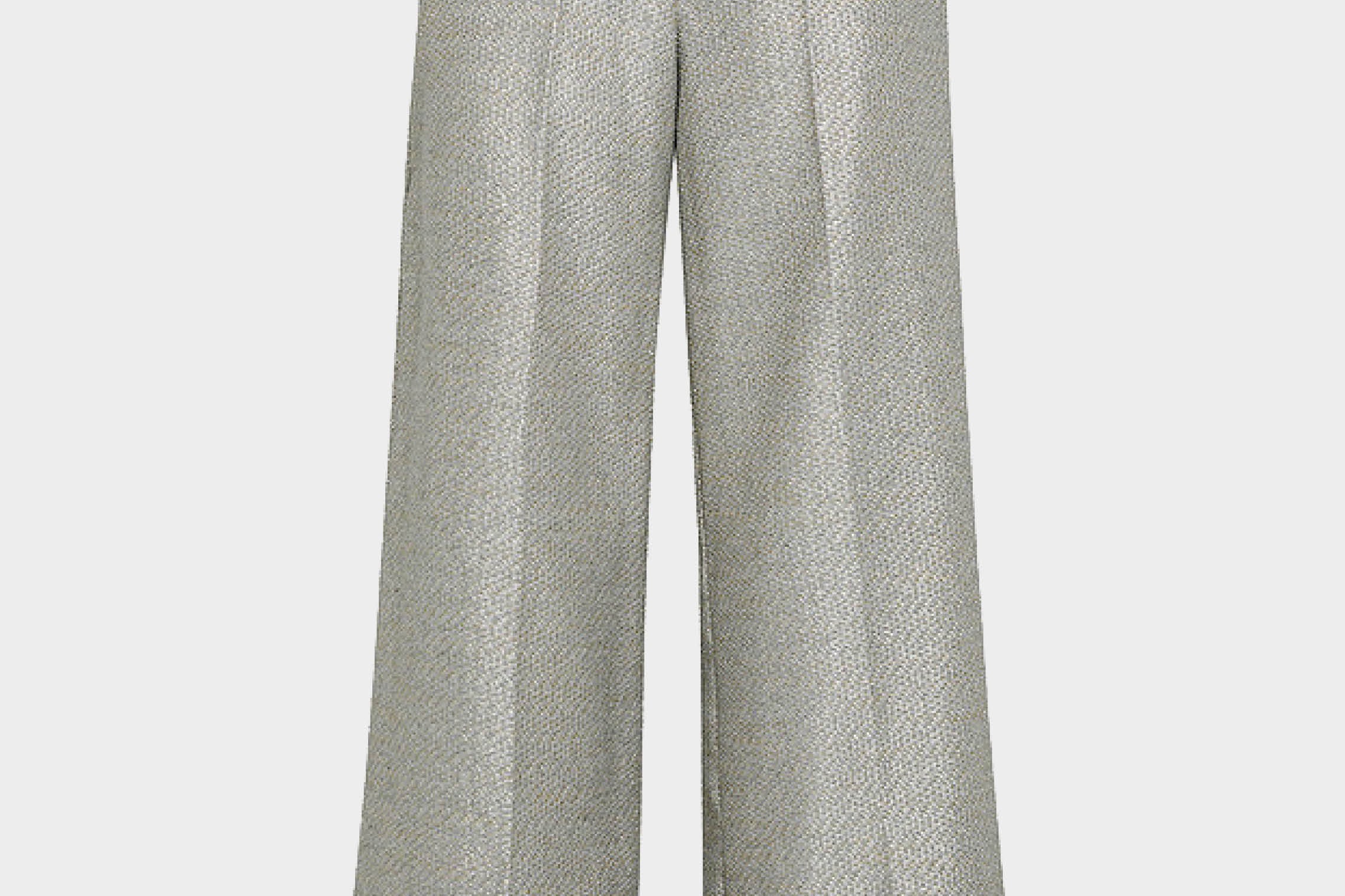 Pantalón wide leg de la firma italiana Forte Forte. Algodón lurex en color plateado. Cintura con trebillas y bolsillos laterales. Envíos gratuitos a partir de 200€. Devoluciones fáciles.